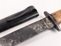Kampfmesser / Stiefelmesser Wehrmacht. "Bowieklinge" Scheide Originallack