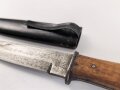 Kampfmesser / Stiefelmesser Wehrmacht. Hersteller "Eickhorn Solingen" ,  Scheide Originallack