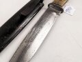 Kampfmesser / Stiefelmesser Wehrmacht. Leicht beschliffene Klinge,  Scheide Originallack