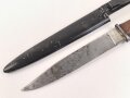 Kampfmesser / Stiefelmesser Wehrmacht. "Bowieklinge" Scheide Originallack