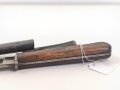 Kampfmesser / Stiefelmesser Wehrmacht. "Bowieklinge" Scheide Originallack