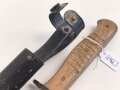 Kampfmesser / Stiefelmesser Wehrmacht. "Bowieklinge" Scheide Originallack, sehr seltene " Belederung" aus Chelluloid