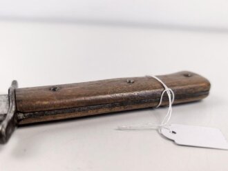 Kampfmesser / Stiefelmesser Luftwaffe. Minimal fleckige Klinge mit Luftwaffenabnahme, Scheide Originallack