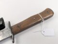 Kampfmesser / Stiefelmesser Luftwaffe. Minimal fleckige Klinge mit Luftwaffenabnahme, Scheide Originallack