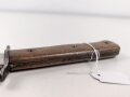 Kampfmesser / Stiefelmesser Luftwaffe. Minimal fleckige Klinge mit Luftwaffenabnahme, Scheide Originallack