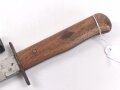 Kampfmesser / Stiefelmesser Luftwaffe. Leicht beschliffene Klinge mit Hersteller ? " W", Scheide Originallack