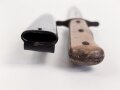 Kampfmesser / Stiefelmesser Luftwaffe. Leicht beschliffene Klinge mit Hersteller ? " W", Scheide Originallack
