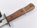 Kampfmesser / Stiefelmesser Luftwaffe. Leicht beschliffene Klinge mit Hersteller ? " W", Scheide Originallack