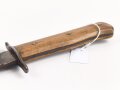 Kampfmesser / Stiefelmesser Luftwaffe. Beschliffen und gedunkelte Klinge , Scheide Originallack