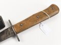 Kampfmesser / Stiefelmesser Luftwaffe. Beschliffen und gedunkelte Klinge , Scheide Originallack