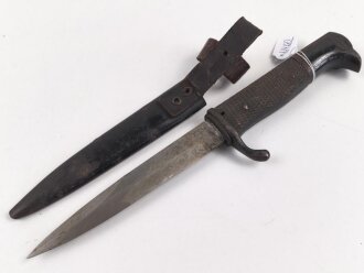 1.Weltkrieg,  Grabendolch für Offiziere, wuchtiges, aufpflanzbares Stück von Eickhorn Solingen, ungereinigt