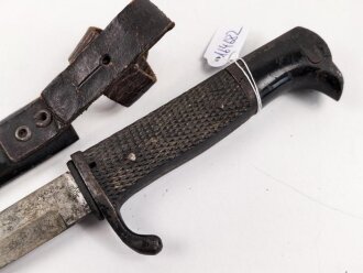 1.Weltkrieg,  Grabendolch für Offiziere, wuchtiges, aufpflanzbares Stück von Eickhorn Solingen, ungereinigt