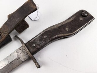 1.Weltkrieg  Grabendolch DEMAG Duisburg. Getragenes Stück mit resten der originalen Lackierung