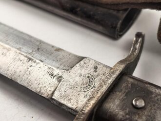 1.Weltkrieg  Grabendolch DEMAG Duisburg. Getragenes Stück mit resten der originalen Lackierung