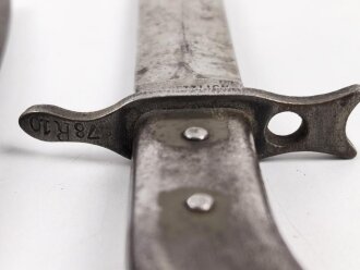 1.Weltkrieg  Grabendolch DEMAG Duisburg. Getragenes Stück mit resten der originalen Lackierung