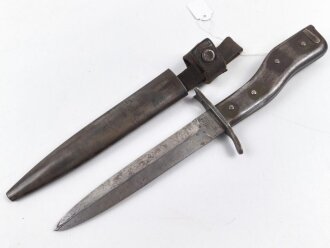1.Weltkrieg  Grabendolch DEMAG Duisburg. Getragenes Stück mit resten der originalen Lackierung