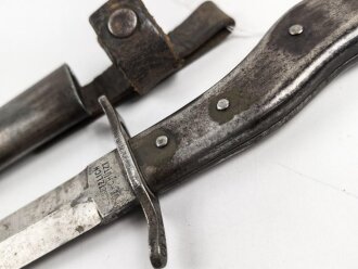 1.Weltkrieg  Grabendolch DEMAG Duisburg. Getragenes Stück mit resten der originalen Lackierung
