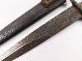 1.Weltkrieg  Grabendolch. Eigentumstück mit Holzgriffschalen . Die Klingenspitze ist abgebrochen