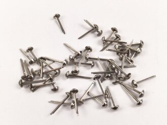 50 Stück Rundkopfsplinte silbern, Kopfdurchmesser je knapp über 6mm.  Sie erhalten eine Tüte mit 50 Stück aus neuzeitlicher Fertigung