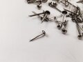 50 Stück Rundkopfsplinte silbern, Kopfdurchmesser je knapp über 6mm.  Sie erhalten eine Tüte mit 50 Stück aus neuzeitlicher Fertigung