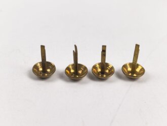 4 Stück Rundkopfsplinte Eisen vermessingt, Kopfdurchmesser je knapp 11mm.  Sie erhalten eine Tüte mit 4 Stück . Alter unbekannt