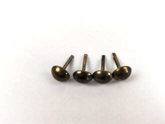 4 Stück Rundkopfsplinte Eisen vermessingt, Kopfdurchmesser je knapp 13mm.  Sie erhalten eine Tüte mit 4 Stück . Alter unbekannt