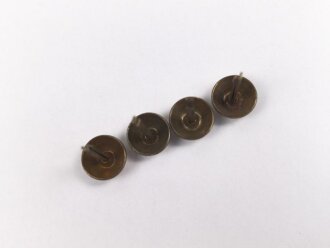 4 Stück Rundkopfsplinte Eisen vermessingt, Kopfdurchmesser je knapp 13mm.  Sie erhalten eine Tüte mit 4 Stück . Alter unbekannt