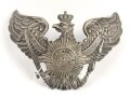Preussen, Emblem für eine Pickelhaube für Mannschaften der Garde Regimenter. Buntmetall versilbert, Befestigungsabstand etwa 95mm
