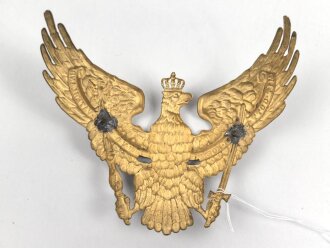 Preussen, Emblem für eine Pickelhaube für Offiziere der Garde Regimenter, Befestigungsabstand etwa 76mm. Auflage fehlt
