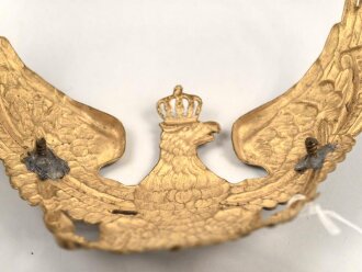 Preussen, Emblem für eine Pickelhaube für Offiziere der Garde Regimenter, Befestigungsabstand etwa 76mm. Auflage fehlt