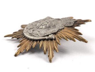 Sachsen , Emblem für ein Tschako für Mannschaften im Füsilier Regiment Nr. 108. Die Auflage Original ? Befestigungsabstand etwa 46mm