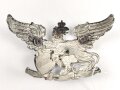 Baden, Emblem für eine Pickelhaube für Mannschaften im Leib Grenadier Regiment Nr. 109. Aufgelegtes Reservekreuz, daher kein Spruch in Bandeau. Im Auge des Greif war - warum auch immer- ein kleines Loch , das neuzeitlich unschlau verschlossen wurde.