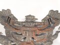 Preussen 1. Weltkrieg, Tschakoadler für Mannschaften in Hannoveranischen Jäger Battailion Nr.10. Eisen lackiert, Befestigungsabstand etwa 57mm