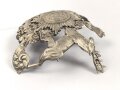 Württemberg, Emblem für eine Pickelhaube für Mannschaften im Dragoner Regiment 26. Befestigungsabstand etwa 69mm