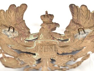 Preussen , Emblem für eine Pickelhaube für Mannschaften im 2. Nassauischen Infanterie Regiment Nr. 88. Befestigungsabstand etwa 75mm.
