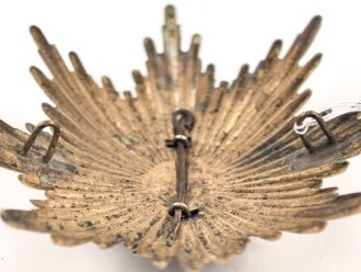 Sachsen, Emblem für eine Tschapka für Mannschaften mit hinterlegtem Reservekreuz. Befestigungsabstand etwa 62mm