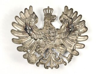 Preussen , Emblem für eine Pickelhaube Zoll oder Justiz. Silbern, die Auflage fehlt,