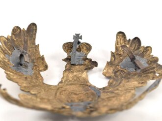 Preussen , Emblem für eine Pickelhaube, Ausführung vor 1888. Alt repariertes Stück , Befestigungsabstand etwa 72mm