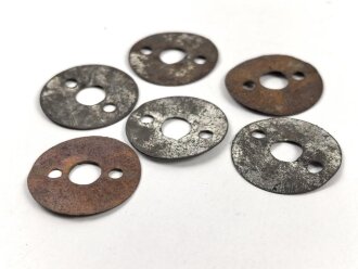 Sechs Stück Unterlegscheiben für Knopf 91, Durchmesser je 27mm