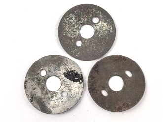 Drei Stück Unterlegscheiben für Knopf 91, Durchmesser je 32mm