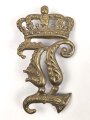 Bayern, Emblem für einen Raupenhelm. Gesamthöhe 95mm, Befestigungsabstand 68mm