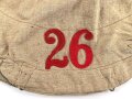 1.Weltkrieg, feldgrauer Überzug für einen Mannschaftshelm in Artillerie Regiment 26. Wendbar, mit Manöverband auf der anderen Seite
