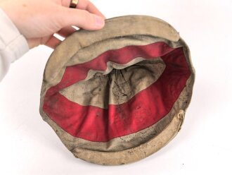 1.Weltkrieg, feldgrauer Überzug für eine Pickelhaube eines Angehörigen im Reserve Infanterie Regiment 29. Ausführung ab 1916 mit grüner Nummer, diese wurde auf einen bereits vorhandenen Bezug aufgenäht  ( wendbar mit Manöverband)