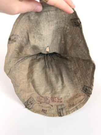 1.Weltkrieg, feldgrauer Überzug für eine Pickelhaube für Mannschaften im hessischen Infanterie Rergiment 115. Kammerstück von 1912, Hersteller aus Konstanz