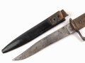 1.Weltkrieg  Grabendolch DEMAG Duisburg. Seltene Ausführungin gutem Gesamtzustand. Die Scheide Originallack, das Trageleder abgerissen