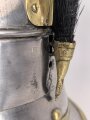 Bayern, Mannschaftshelm für Kürassiere Modell 1842 in der Trageweise ab 1864. Gereinigt und " Restauriertes"  Kammerstück, das Innenfutter fehlt.