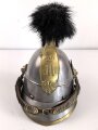 Bayern, Mannschaftshelm für Kürassiere Modell 1842 in der Trageweise bis 1864 ( Monogramm M für König Max II. ) Vor längerer Zeit gereinigtes Stück, das Innenfutter fehlt, sonst guter Gesamtzustand