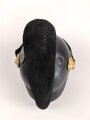 Bayern, Raupenhelm Modell 1868 für Mannschaften der Infanterie. Vor längerer Zeit gereinigtes Stück, die originale Webpelzraupe wackelt ein wenig, sonst guter Gesamtzustand