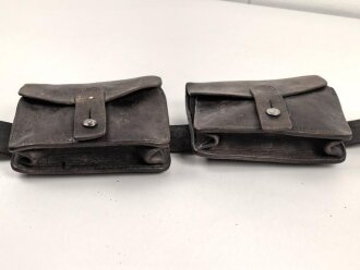 Frankreich, Koppel für Mannschaften mit zwei Patronentaschen Modell 1888 und Koppelschuh. Ungereinigt, guter Gesamtzustand