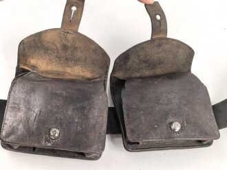 Frankreich, Koppel für Mannschaften mit zwei Patronentaschen Modell 1888 und Koppelschuh. Ungereinigt, guter Gesamtzustand